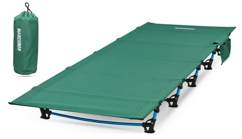 MARCHWAY Ultralight Folding Tent Camping Cot Bed, Portable Compact for Outdoor Travel, Base Camp, Hiking, Mountaineering, Lightweight Backpacking (Green) - Image 1